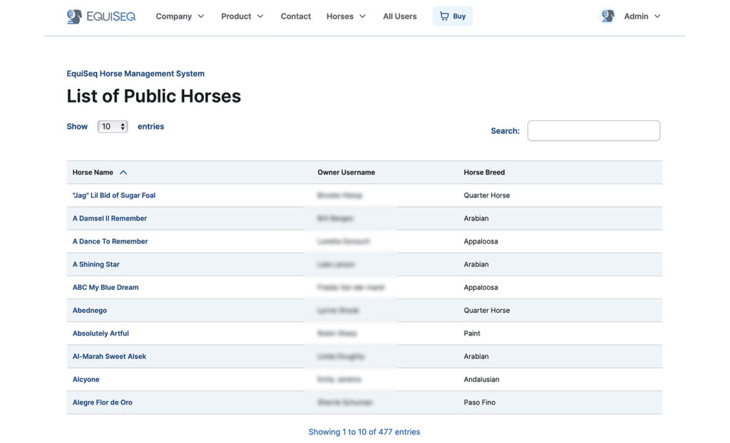 EquiSeq Horses