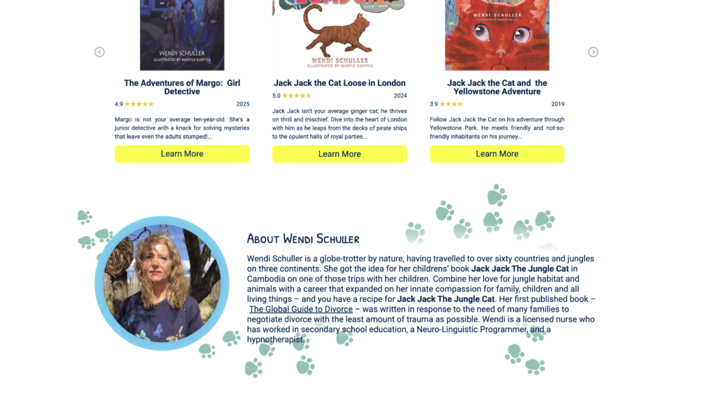 Wendi Schuller Homepage Design About Author