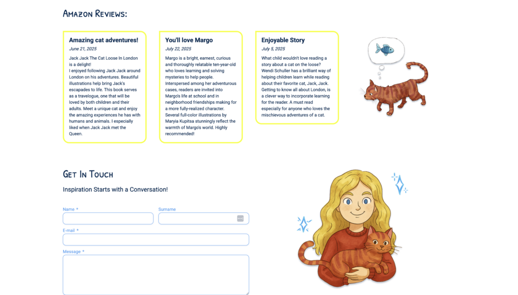 Wendi Schuller Contact form and Testimonials